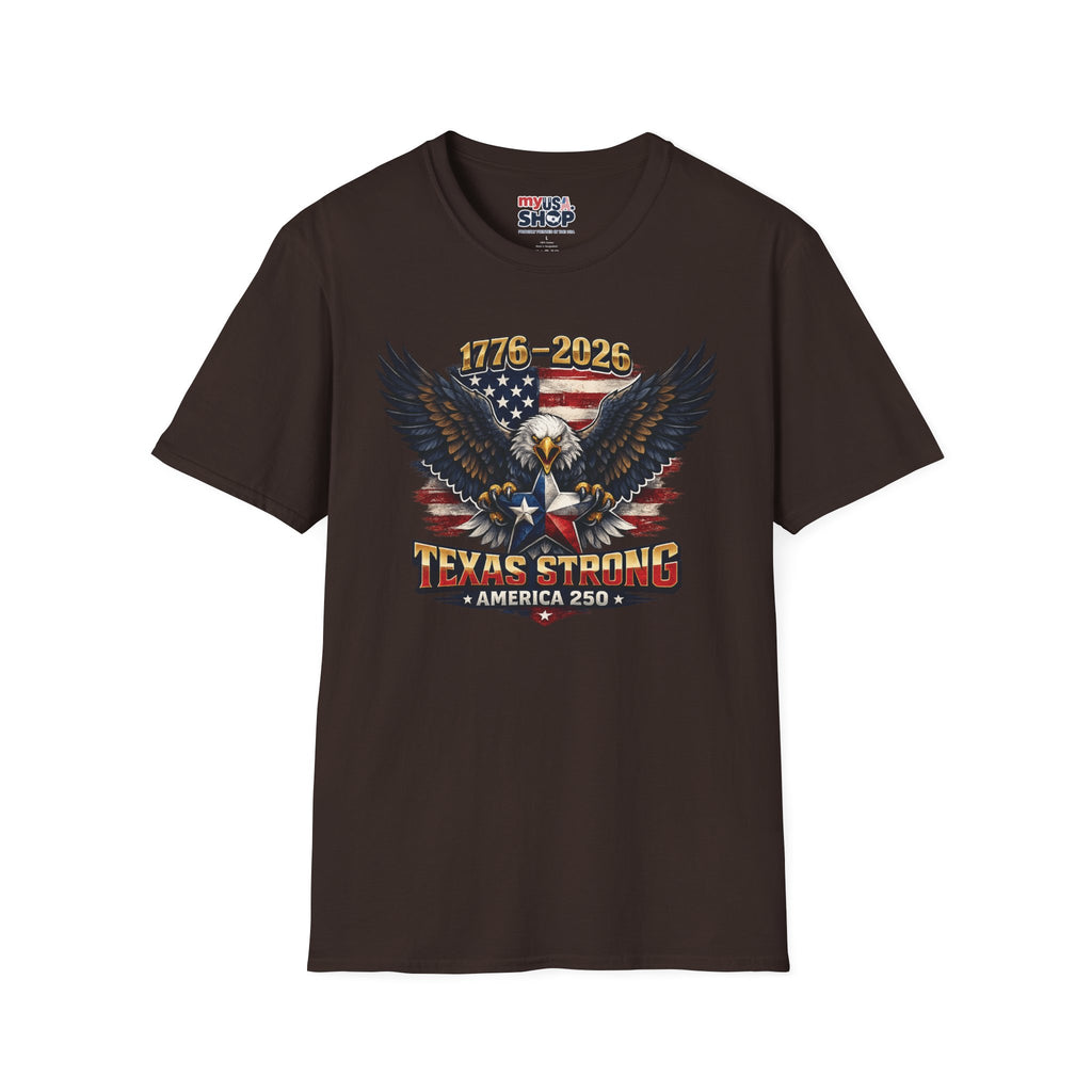 America 250 Texas Shirt — Texas Strong Patriotic Eagle Graphic Tee