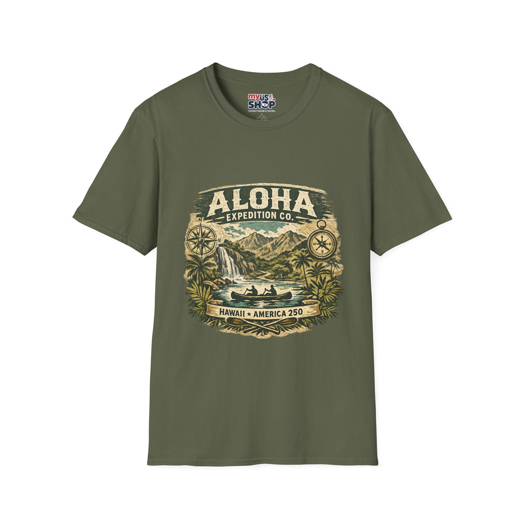 America 250 Hawaii Aloha Expedition T-Shirt — Vintage Hawaiian Adventure Tee