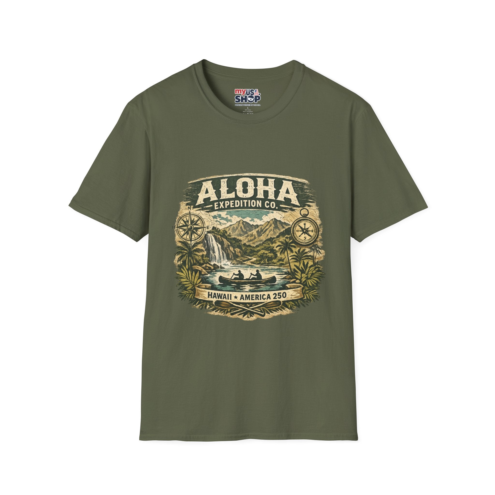 America 250 Hawaii Aloha Expedition T-Shirt — Vintage Hawaiian Adventure Tee