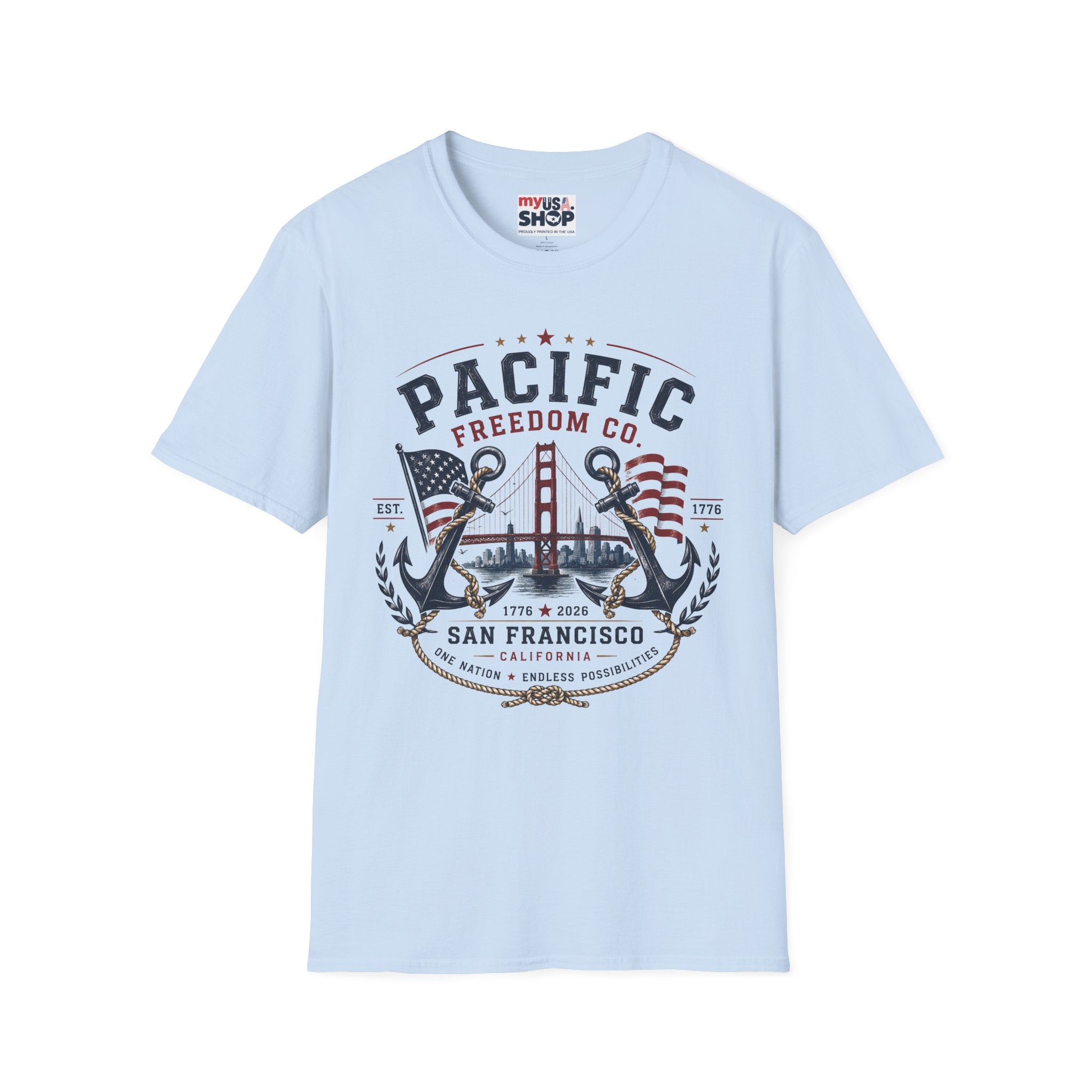 America 250 Pacific Freedom Co. San Francisco California T-Shirt