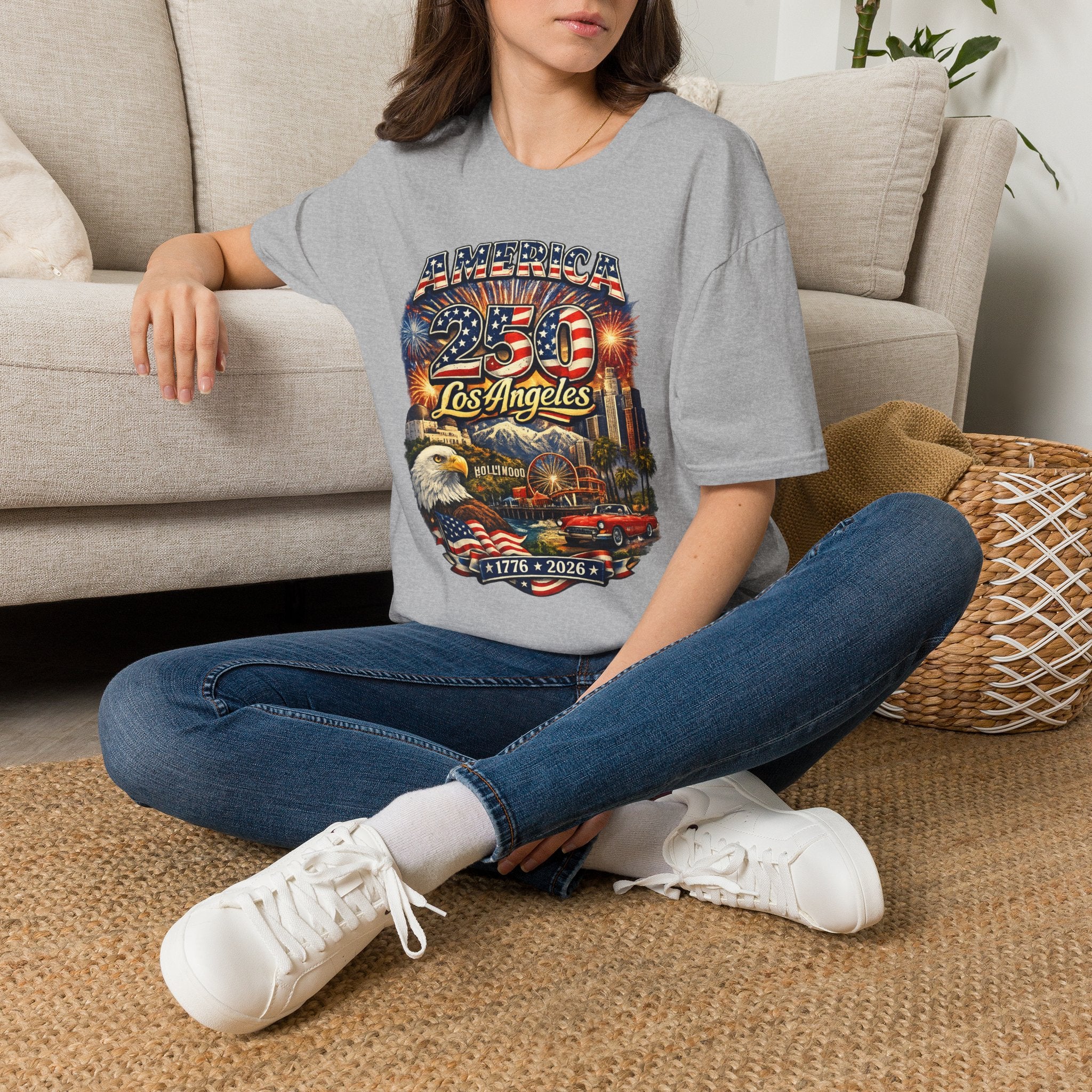 America 250 Los Angeles Hollywood Santa Monica Griffith Eagle 1776 2026 California Tee