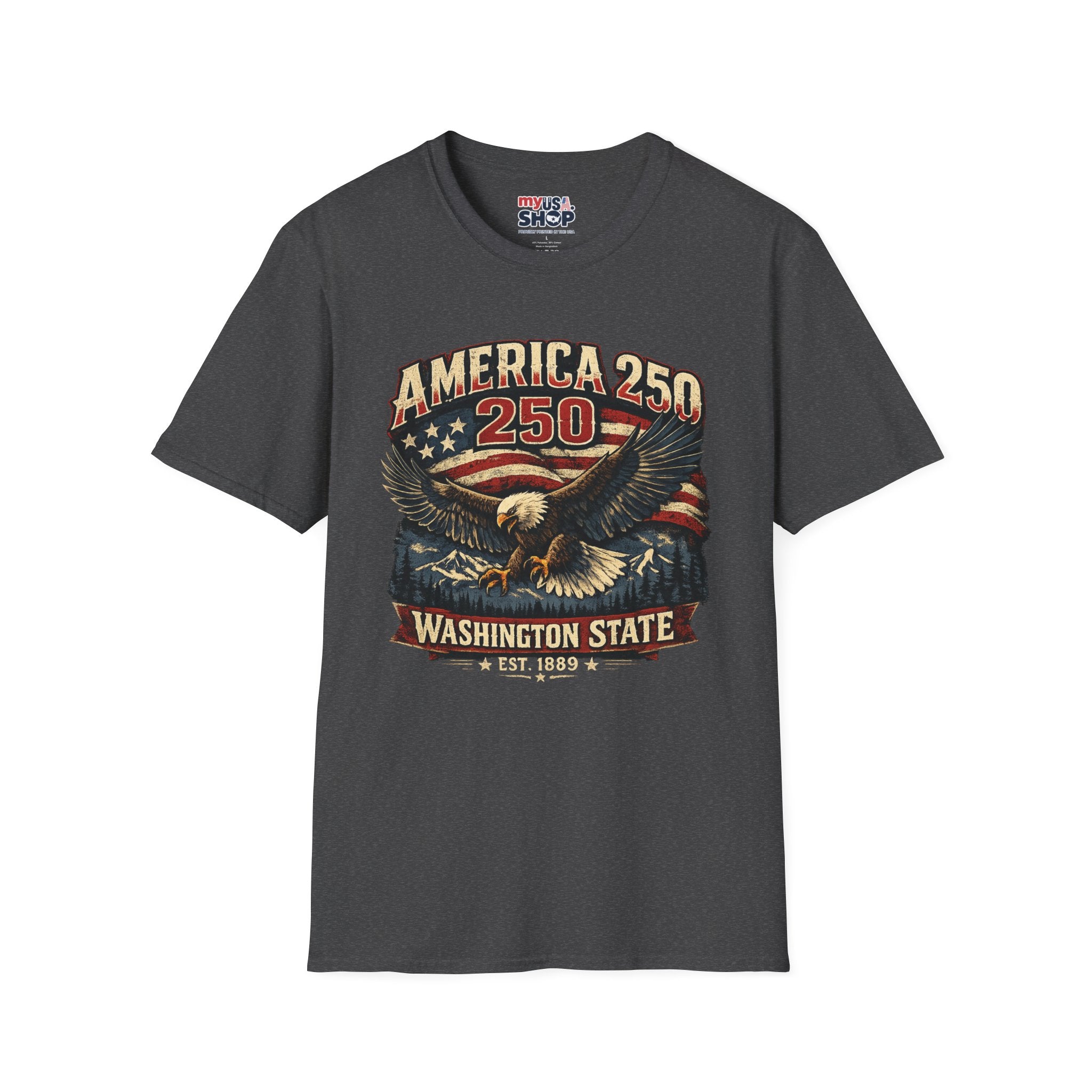 America 250 Eagle T-Shirt — Washington State Patriotic Tee