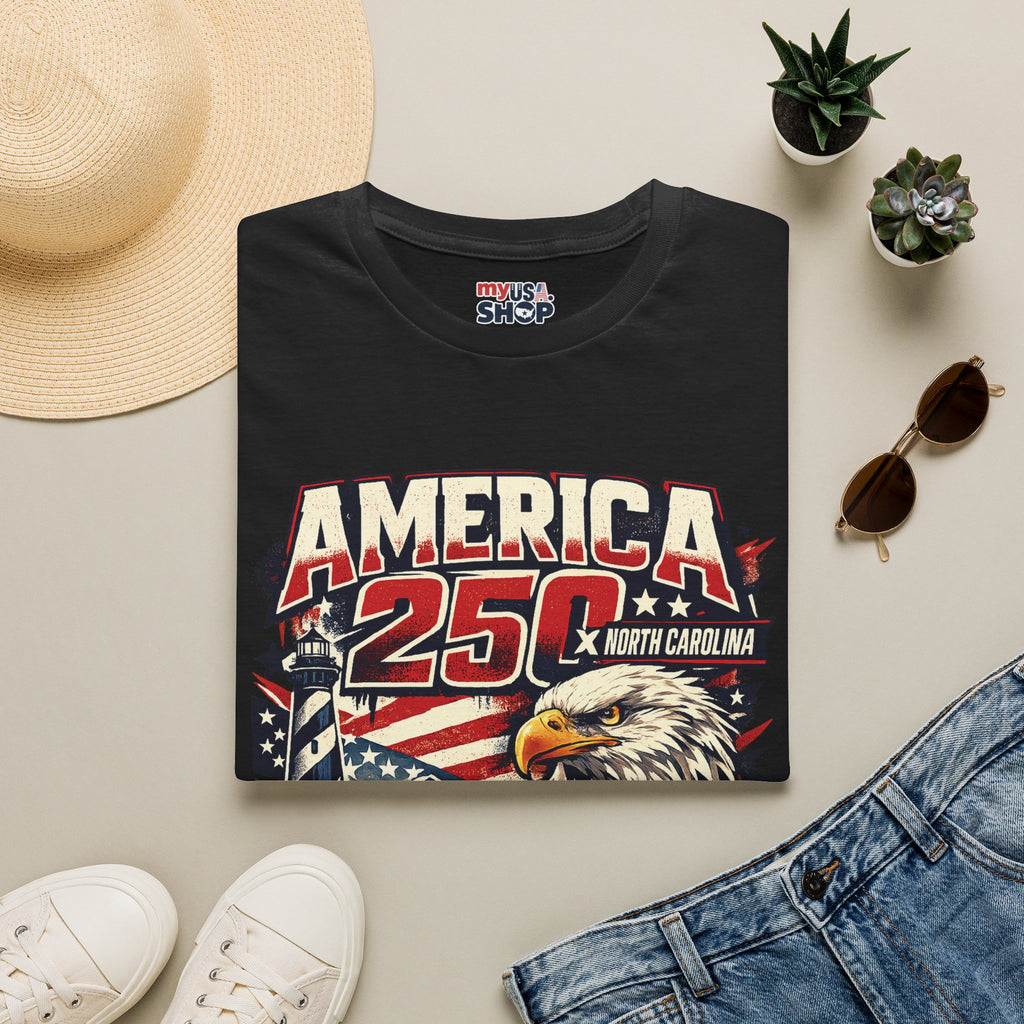 America 250 North Carolina Eagle T-Shirt — Patriotic USA 250th Anniversary Tee