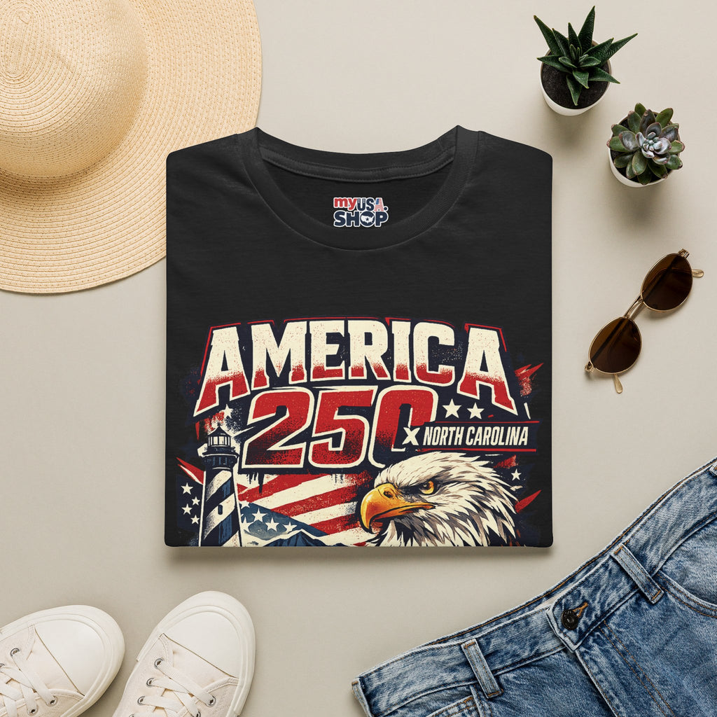 America 250 North Carolina Eagle T-Shirt – Patriotic July 4th Graphic Tee