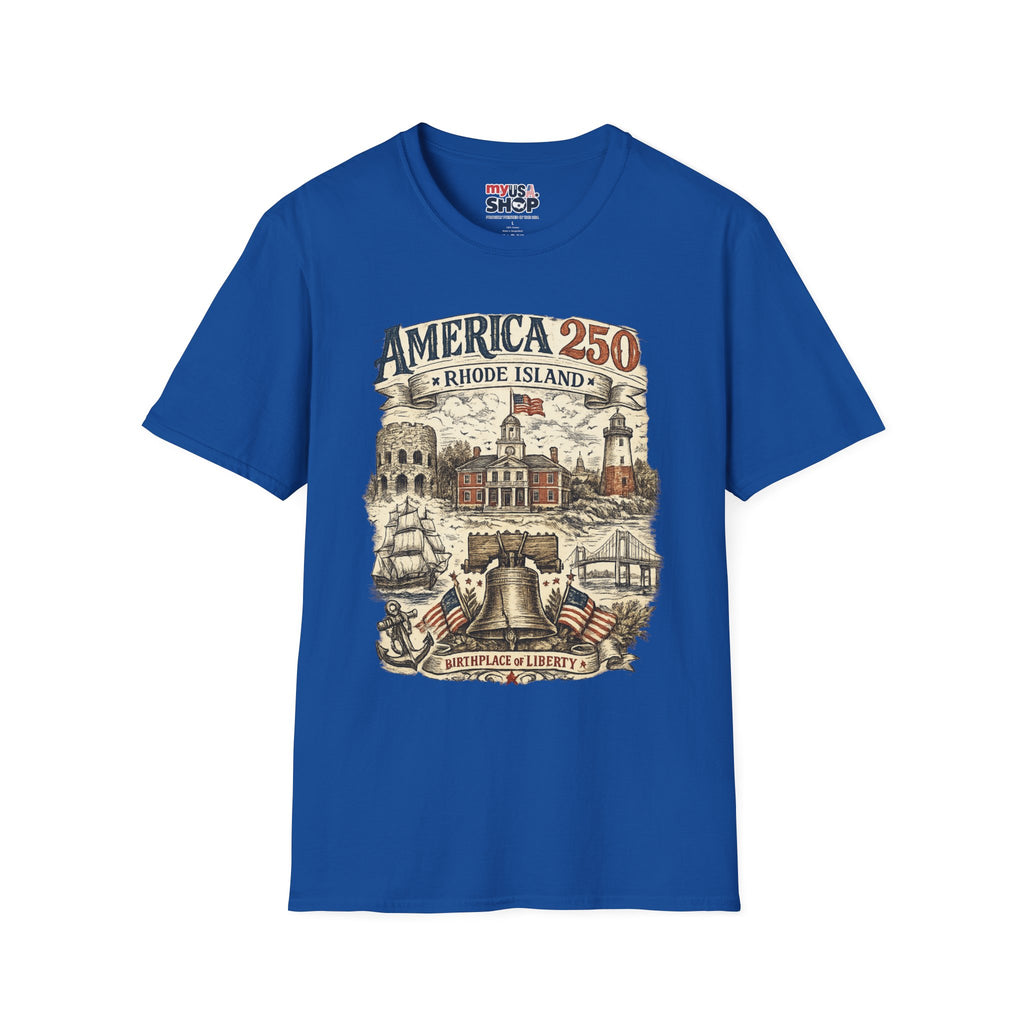 America 250 Rhode Island Shirt — Birthplace of Liberty Heritage Tee