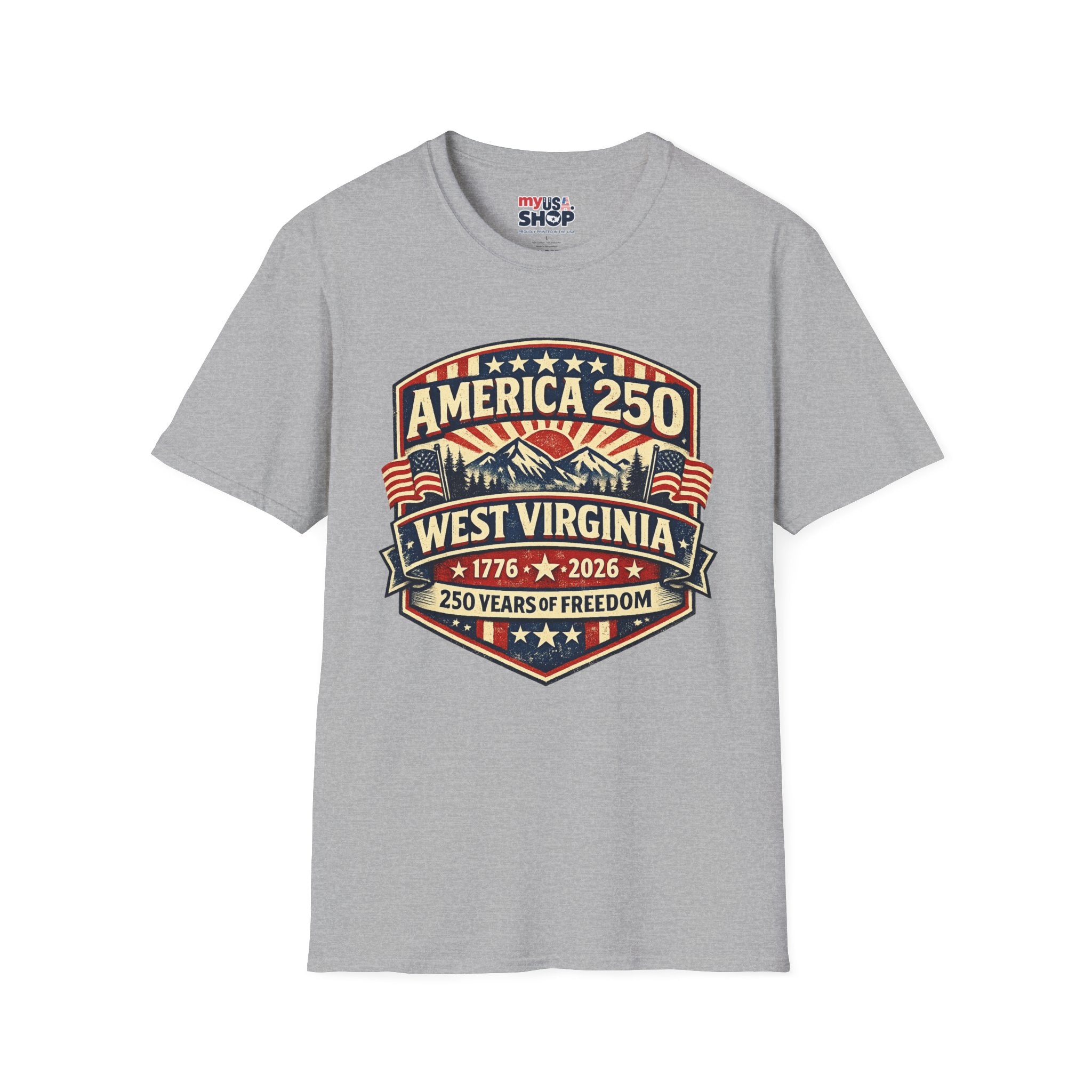 America 250 West Virginia T-Shirt — 250 Years of Freedom 1776–2026 Celebration Tee