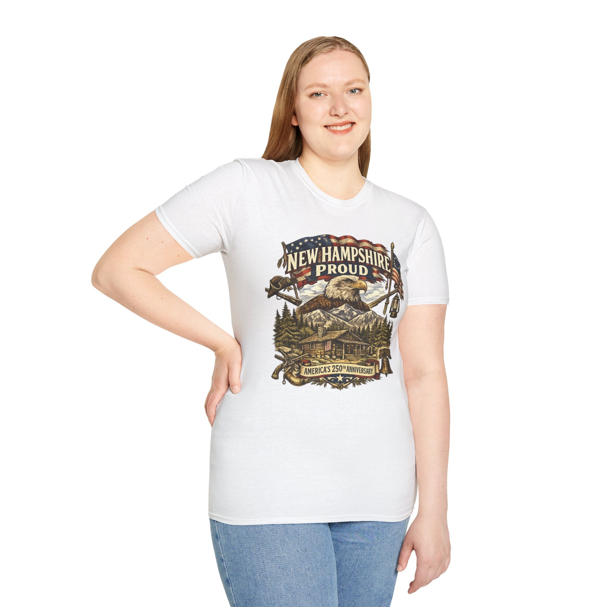 America 250 New Hampshire Proud T-Shirt — Patriotic Eagle State Tee