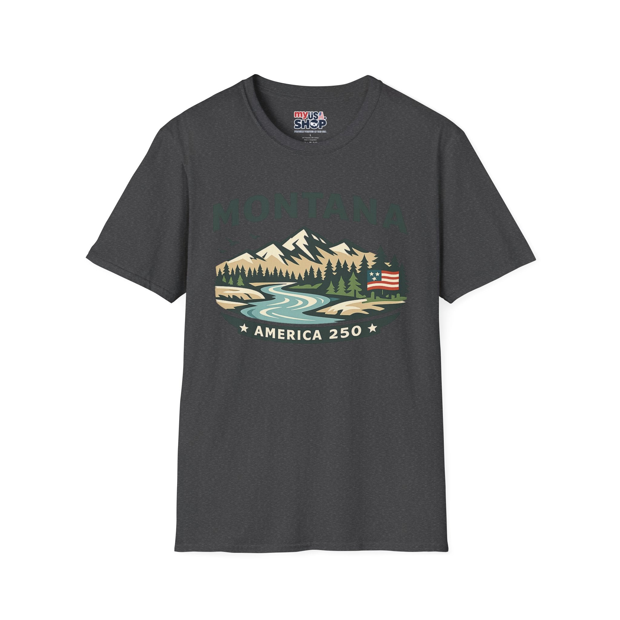 America 250 x Montana Mountain Scenic T-Shirt — Retro Nature Design