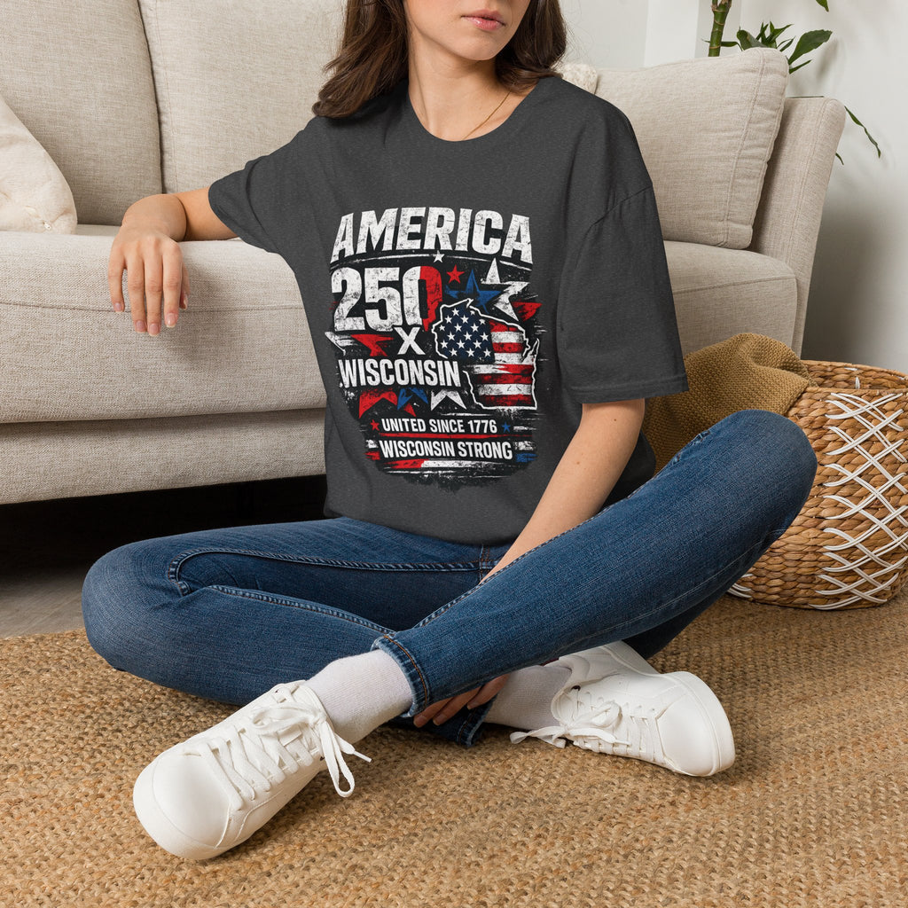 America 250 Wisconsin T-Shirt — USA 1776 Celebration Tee