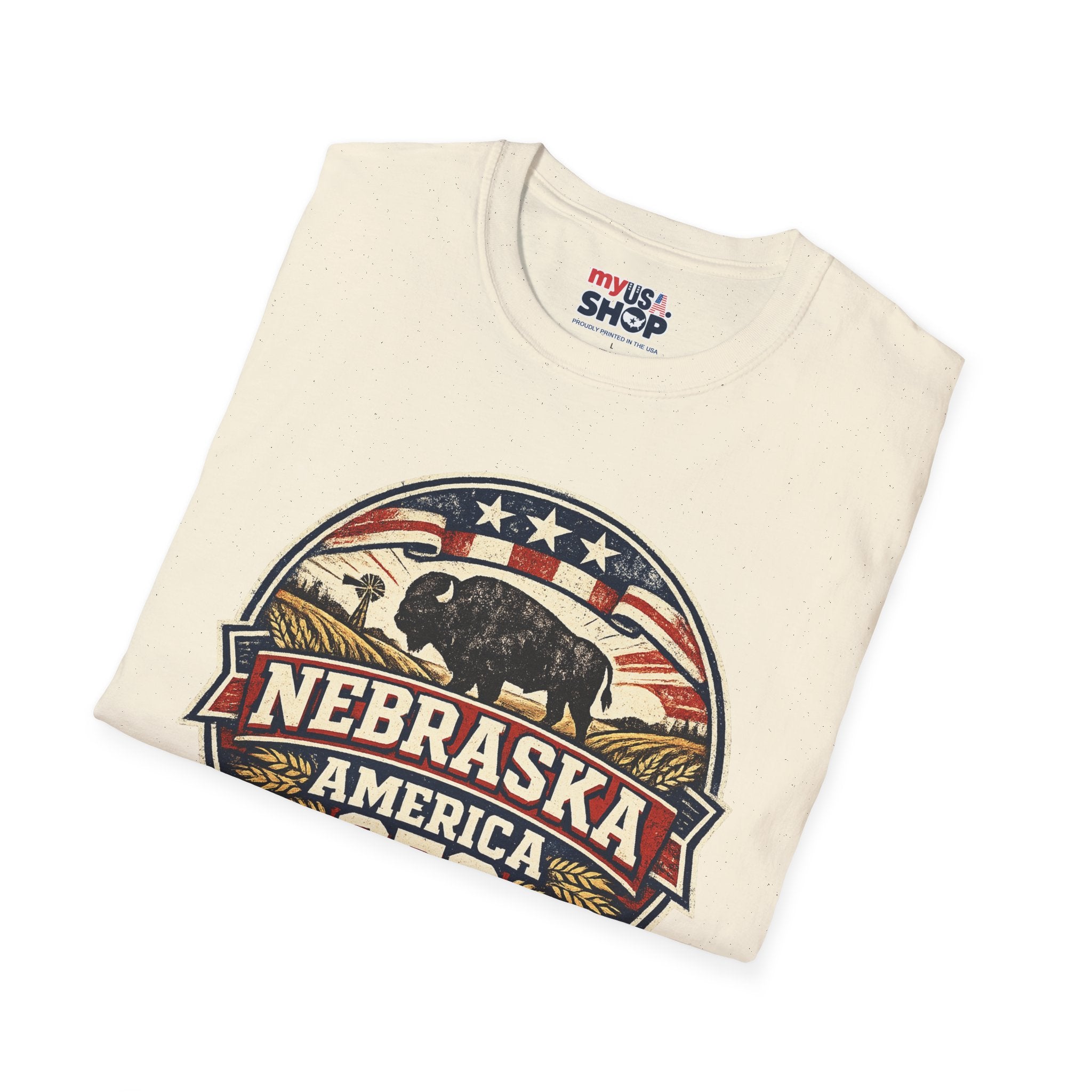 Nebraska Buffalo Retro T-Shirt — America 250 Vintage State Pride Tee