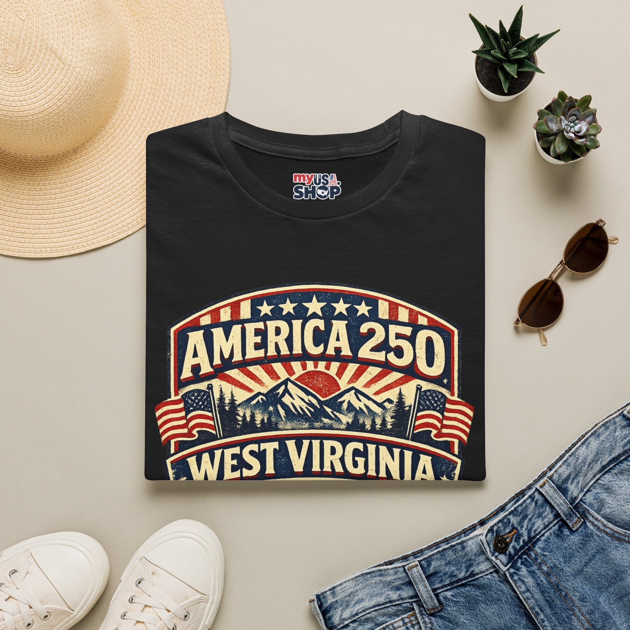 America 250 West Virginia T-Shirt — 250 Years of Freedom 1776–2026 Celebration Tee