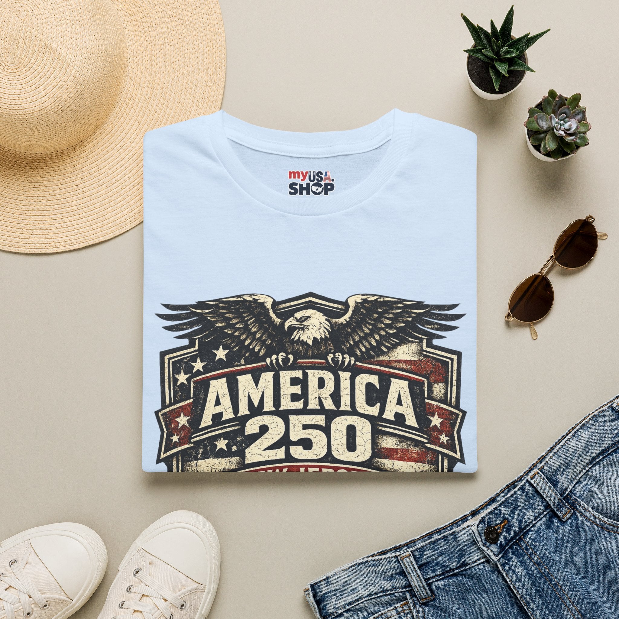 America 250 New Jersey — Vintage Eagle Patriotic