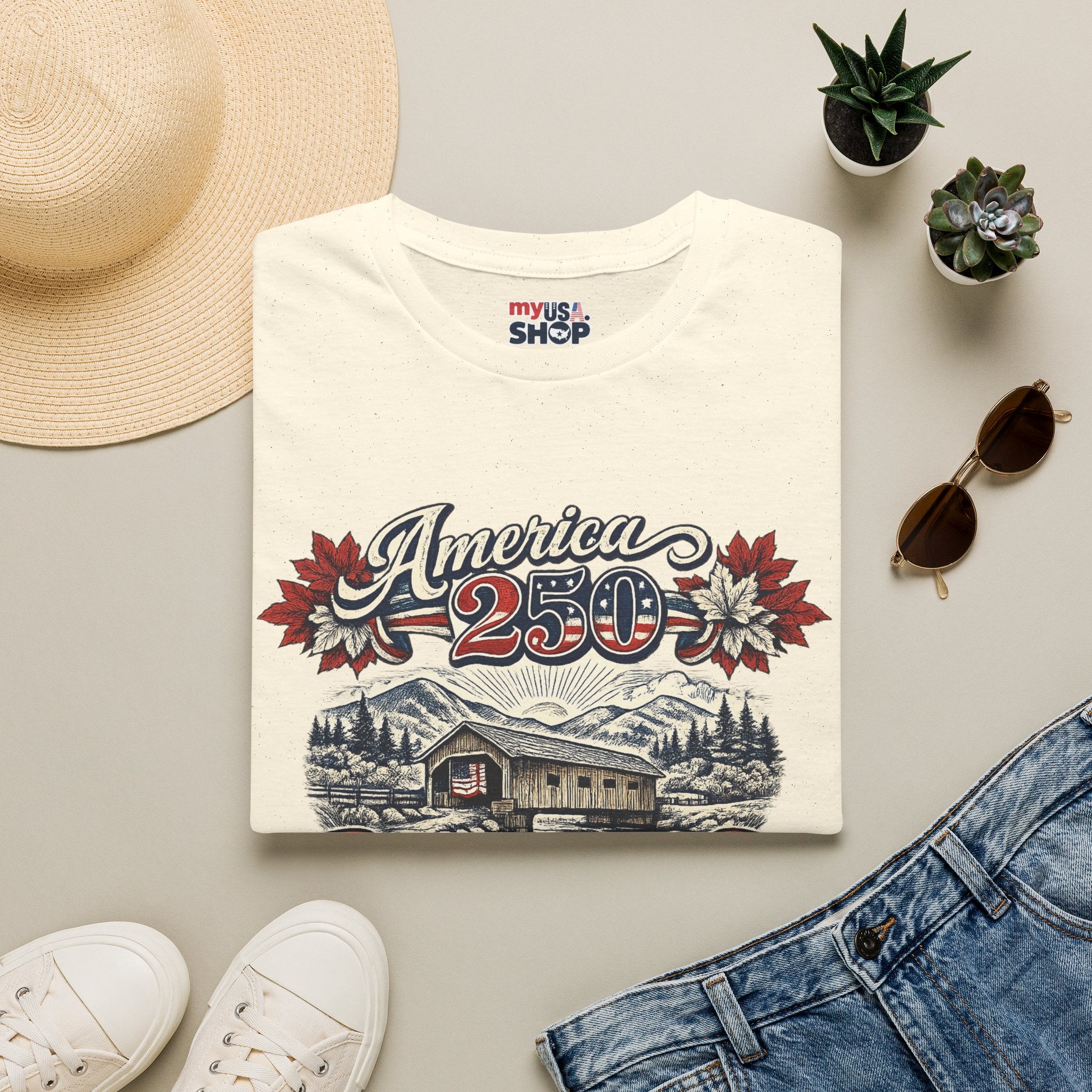 America 250 – Vermont 250 Years of American Spirit Vintage Tee Design
