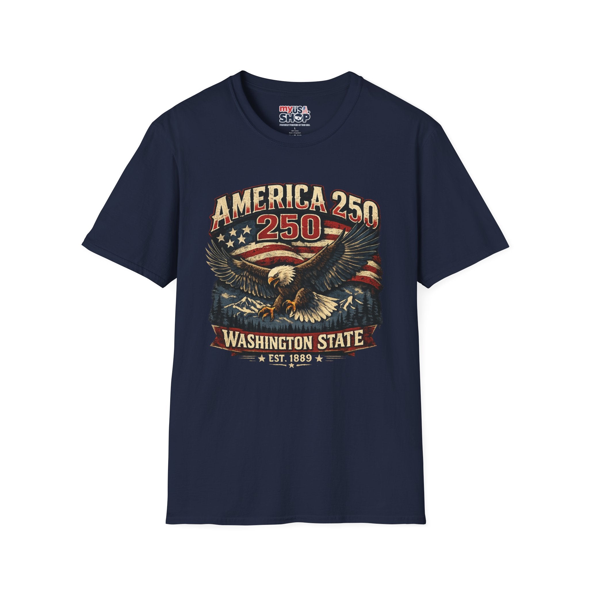 America 250 Eagle T-Shirt — Washington State Patriotic Tee
